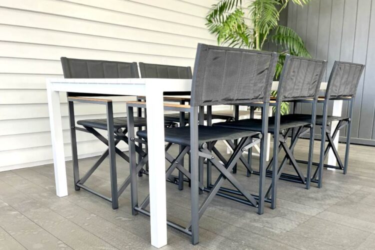 2m white outdoor dining set NZ wide