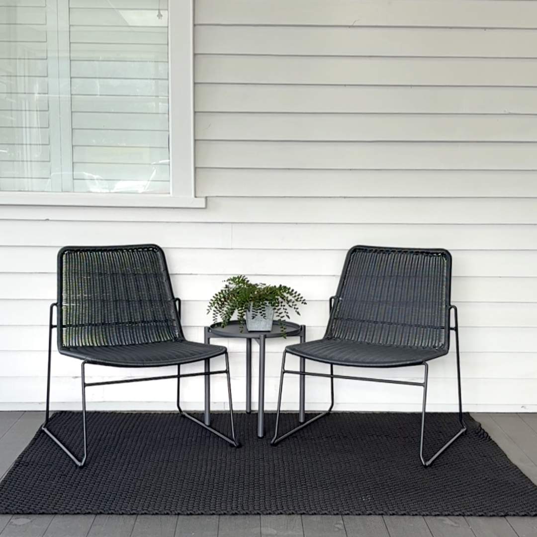 small space Lazy Sunday outdoor rattan relax Chairs in black