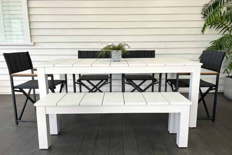 white outdoor dining set NZ Auckland