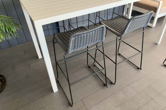warm contemporary outdoor bar table set Auckland