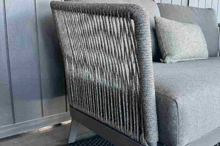 Charcoal Rope Outdoor 3-Seater Sofa Auckland