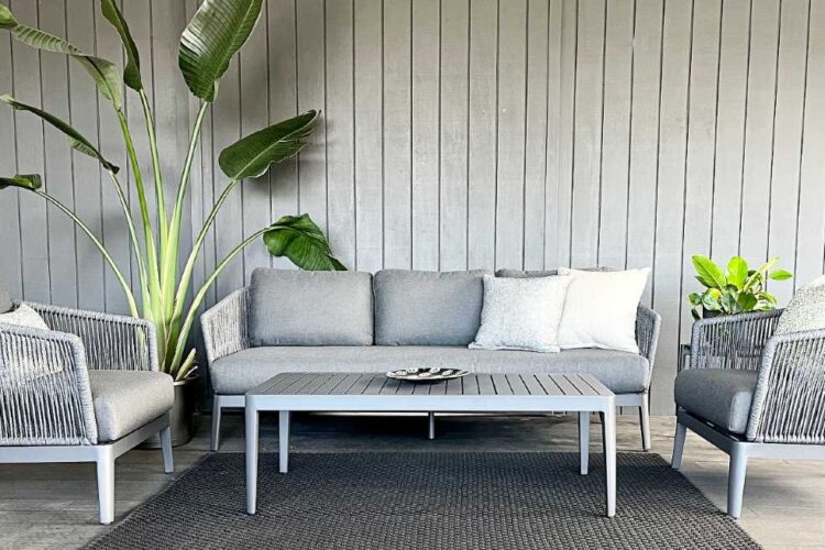 Charcoal Rope Outdoor 3-Seater Sofa NZ