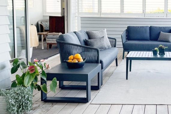 Haven Rope Outdoor 2-Seater  (charcoal frame/fabric)