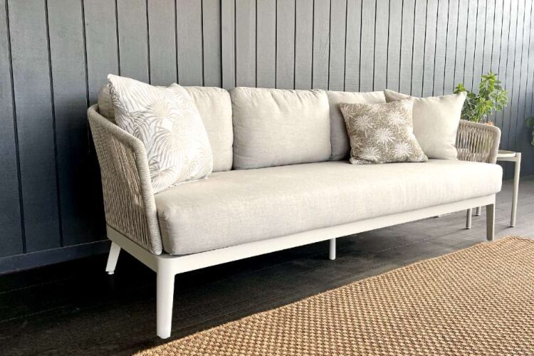 Weatherproof Bone Rope Outdoor 3-Seater Sofa NZ