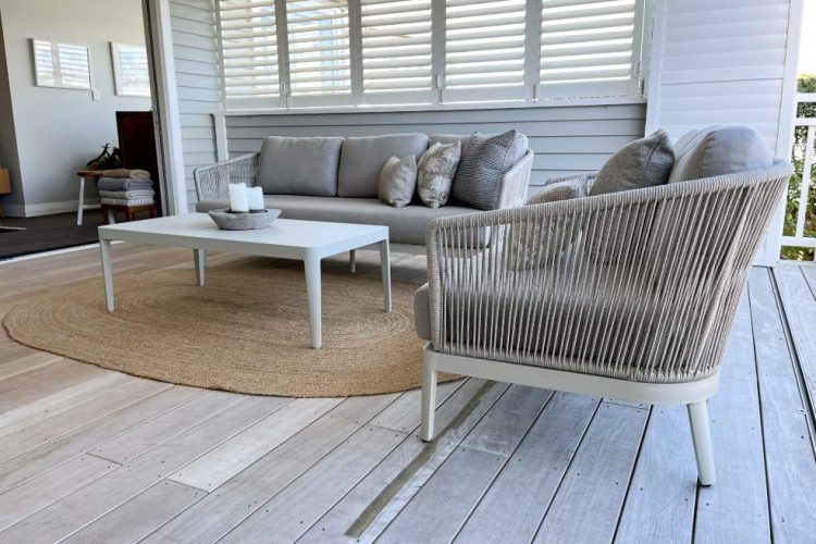coastal 3 piece earthy outdoor rope furniture nz