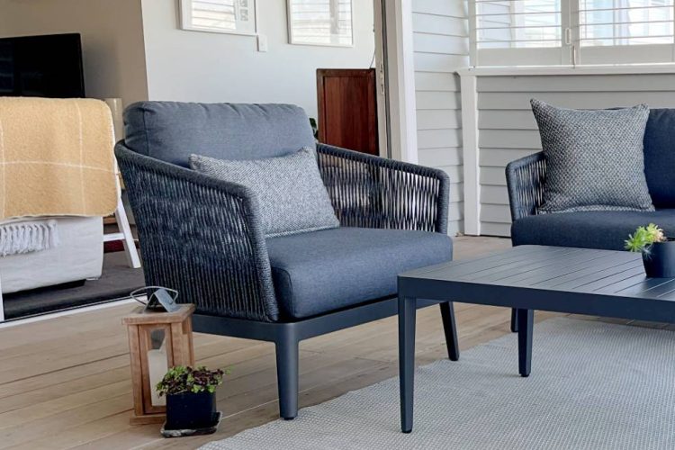 dark rope outdoor armchair weatherproof nz