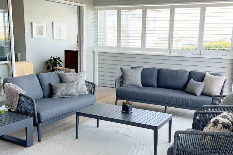 premium charcoal rope outdoor sofa set nz