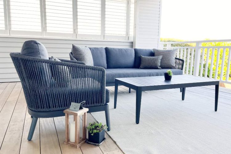 quality weatherproof charcoal outdoor rope sofa set nz