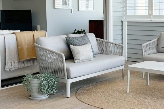 Haven Rope Outdoor 2-Seater (bone frame/fabric)