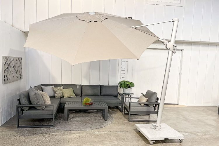 best value Round Cantilever Umbrella taupe