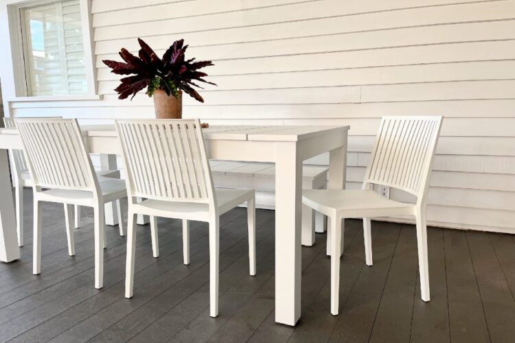 classic stackable white outdoor dining chair nz