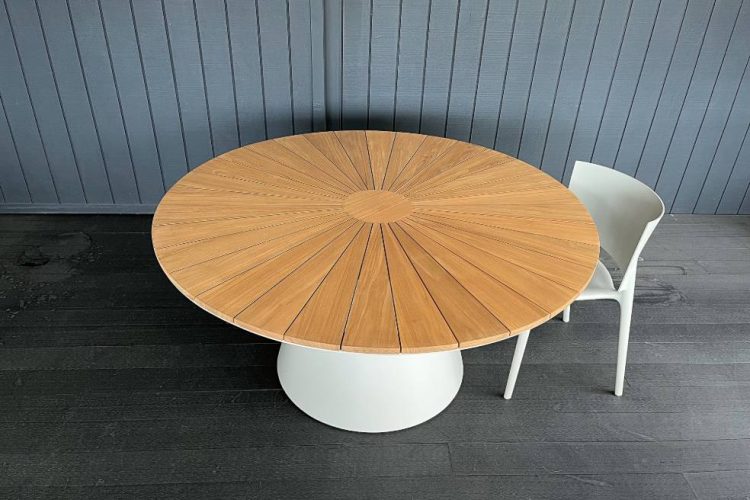 round outdoor teak dining table nz