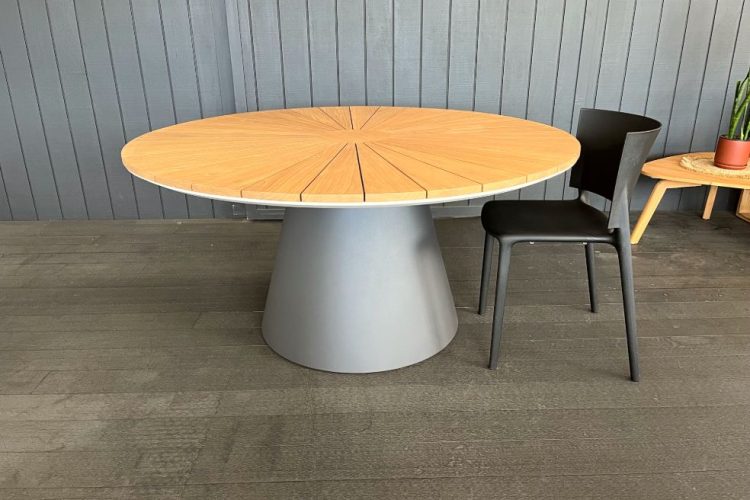teak charcoal aluminium outdoor dining table nz