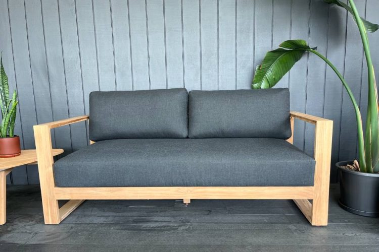 teak outdoor 2-seater sofa nz