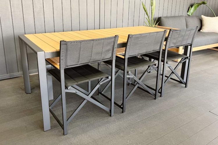 teak top outdoor dining table akl